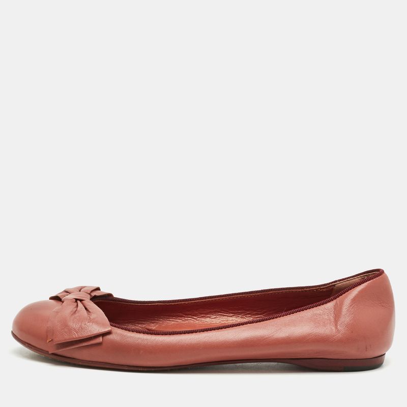 Bottega Veneta Size 35 Pink Leather Ballet Flats